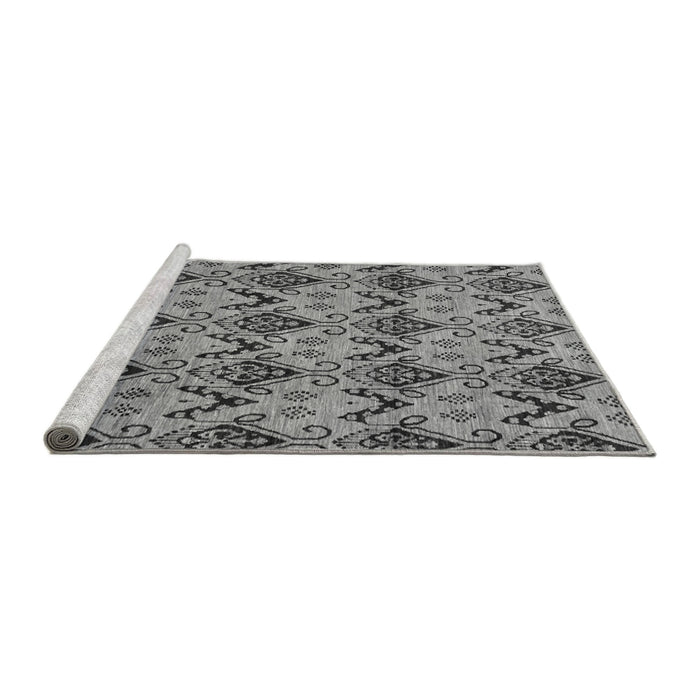 Sideview of Machine Washable Abstract Gray Modern Rug, wshabs183gry