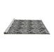 Sideview of Machine Washable Abstract Gray Modern Rug, wshabs183gry