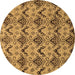 Round Abstract Brown Modern Rug, abs183brn