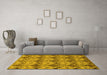 Machine Washable Abstract Yellow Modern Rug in a Living Room, wshabs183yw