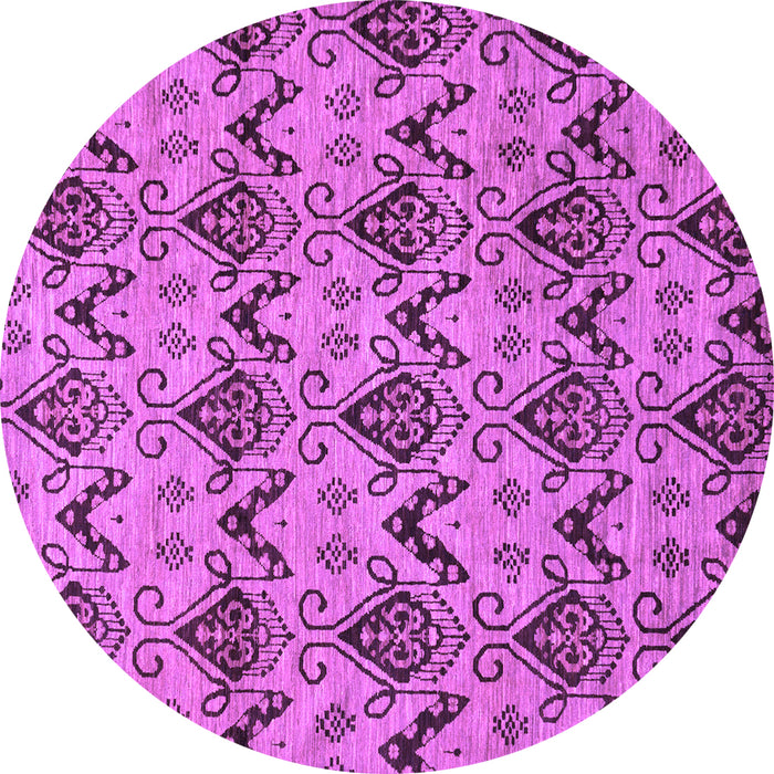 Round Machine Washable Abstract Purple Modern Area Rugs, wshabs183pur