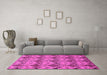 Machine Washable Abstract Pink Modern Rug in a Living Room, wshabs183pnk