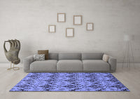 Machine Washable Abstract Blue Modern Rug, wshabs183blu