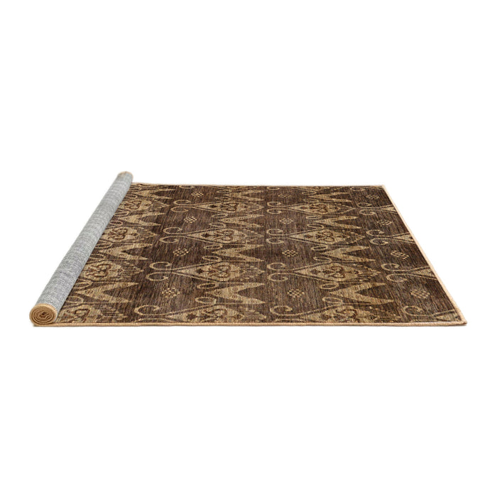 Sideview of Machine Washable Abstract Red Brown Rug, wshabs184