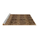 Sideview of Machine Washable Abstract Red Brown Rug, wshabs184