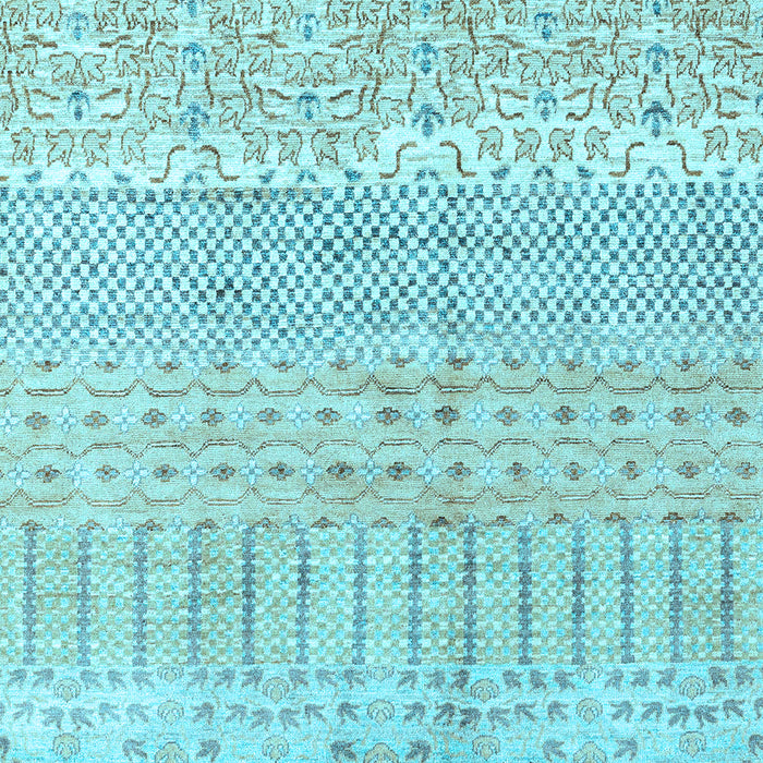 Machine Washable Oriental Light Blue Modern Rug, wshabs1840lblu