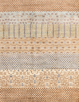 Abstract Deep Peach Orange Oriental Rug, abs1840