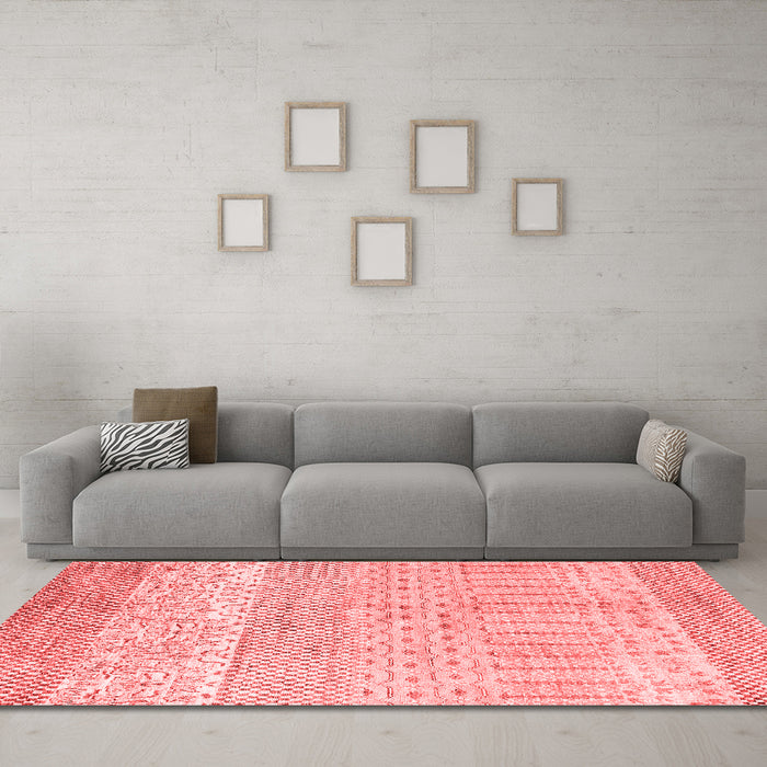 Modern Red Washable Rugs