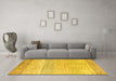 Machine Washable Oriental Yellow Modern Rug in a Living Room, wshabs1840yw