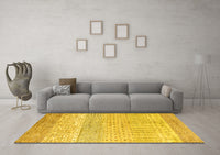 Machine Washable Oriental Yellow Modern Rug, wshabs1840yw