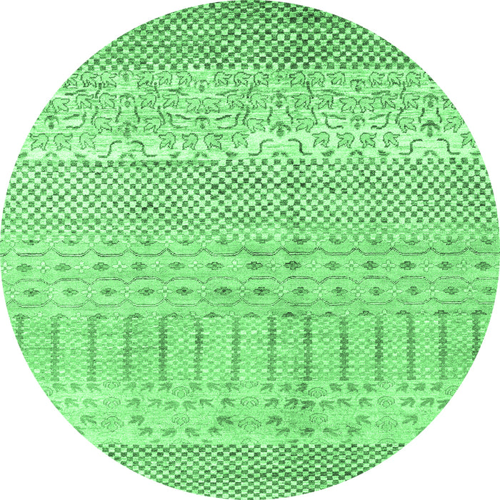 Round Oriental Emerald Green Modern Rug, abs1840emgrn