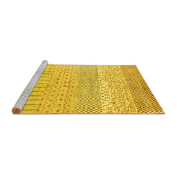 Sideview of Machine Washable Oriental Yellow Modern Rug, wshabs1840yw