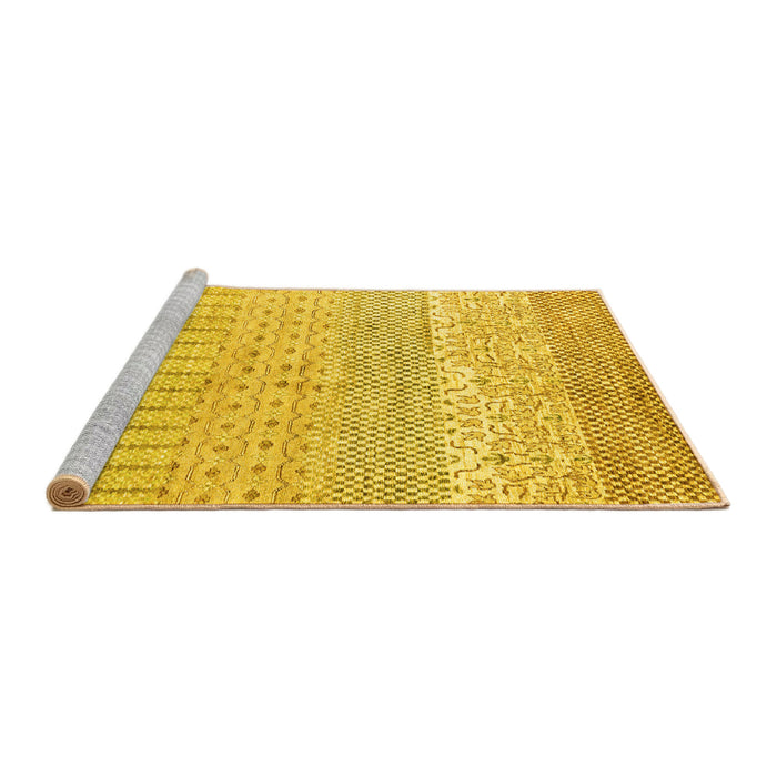 Sideview of Machine Washable Oriental Yellow Modern Rug, wshabs1840yw