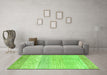 Machine Washable Oriental Green Modern Area Rugs in a Living Room,, wshabs1840grn