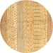 Round Oriental Brown Modern Rug, abs1840brn