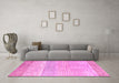 Machine Washable Oriental Pink Modern Rug in a Living Room, wshabs1840pnk