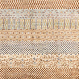 Square Abstract Deep Peach Orange Oriental Rug, abs1840