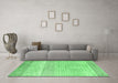 Machine Washable Oriental Emerald Green Modern Area Rugs in a Living Room,, wshabs1840emgrn