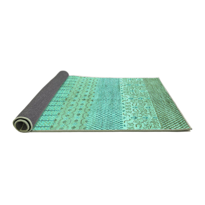 Sideview of Oriental Turquoise Modern Rug, abs1840turq