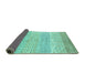 Sideview of Oriental Turquoise Modern Rug, abs1840turq