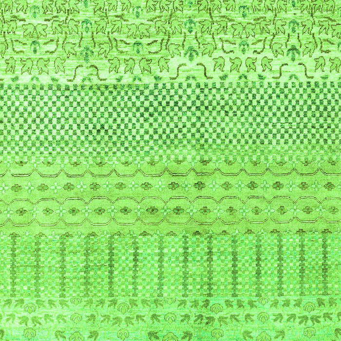 Machine Washable Oriental Green Modern Area Rugs, wshabs1840grn