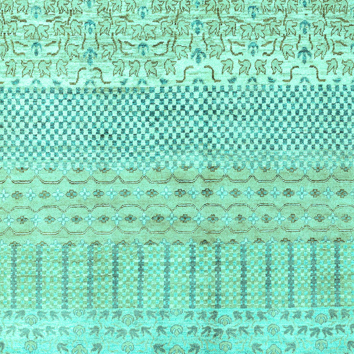 Machine Washable Oriental Turquoise Modern Area Rugs, wshabs1840turq