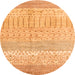 Round Oriental Orange Modern Rug, abs1840org