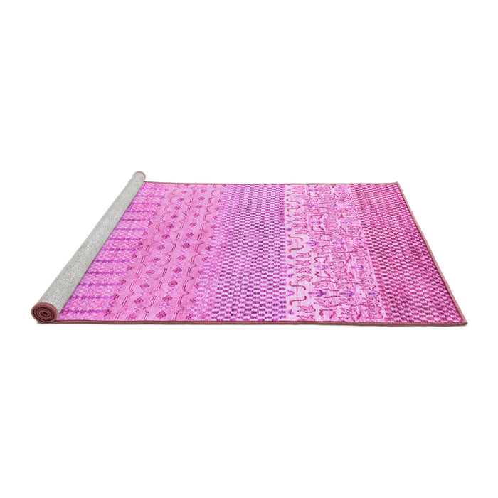 Sideview of Machine Washable Oriental Pink Modern Rug, wshabs1840pnk