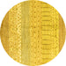 Round Oriental Yellow Modern Rug, abs1840yw