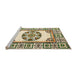 Sideview of Machine Washable Abstract Khaki Gold Rug, wshabs1841