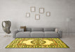 Machine Washable Oriental Yellow Modern Rug in a Living Room, wshabs1841yw