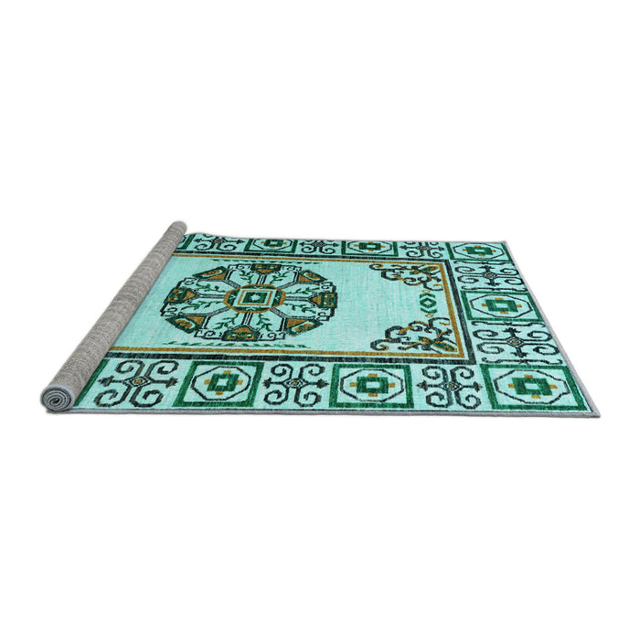 Sideview of Machine Washable Oriental Light Blue Modern Rug, wshabs1841lblu
