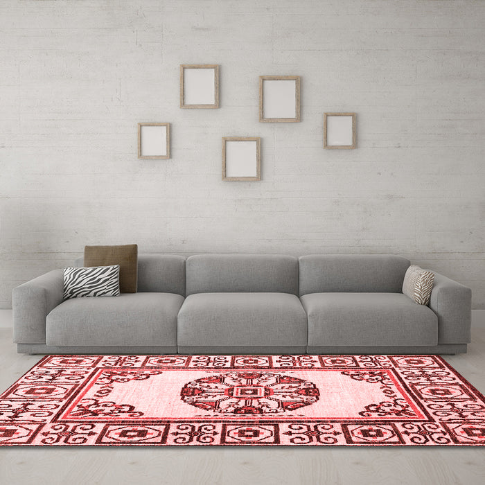 Modern Red Washable Rugs