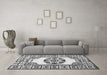 Machine Washable Oriental Gray Modern Rug in a Living Room,, wshabs1841gry