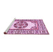 Sideview of Machine Washable Oriental Pink Modern Rug, wshabs1841pnk