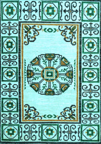 Oriental Light Blue Modern Rug, abs1841lblu