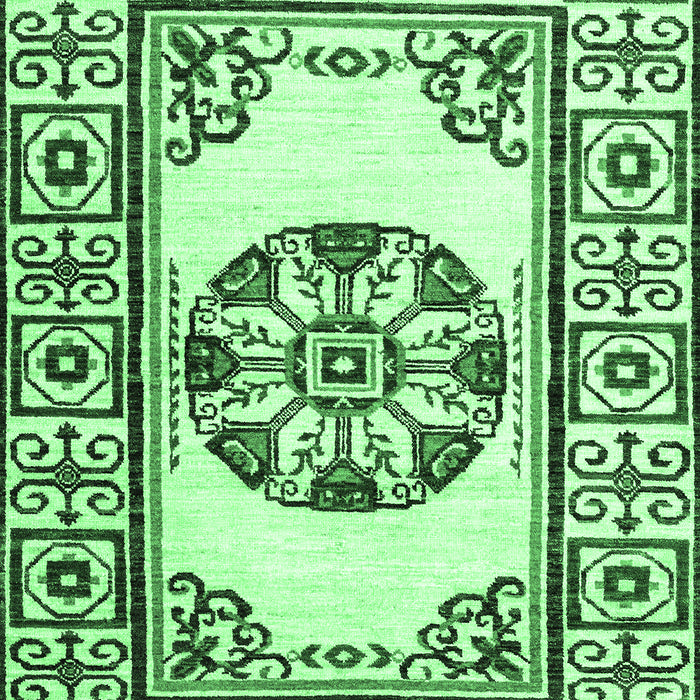 Machine Washable Oriental Emerald Green Modern Area Rugs, wshabs1841emgrn