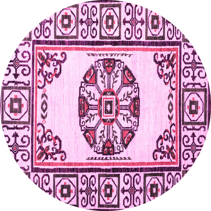 Round Oriental Pink Modern Rug, abs1841pnk