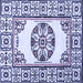 Square Machine Washable Oriental Blue Modern Rug, wshabs1841blu