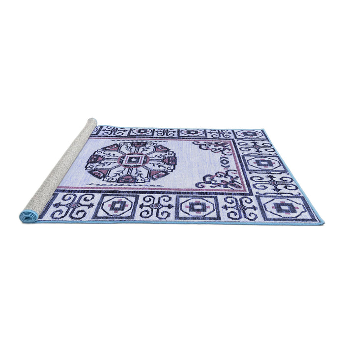 Sideview of Machine Washable Oriental Blue Modern Rug, wshabs1841blu