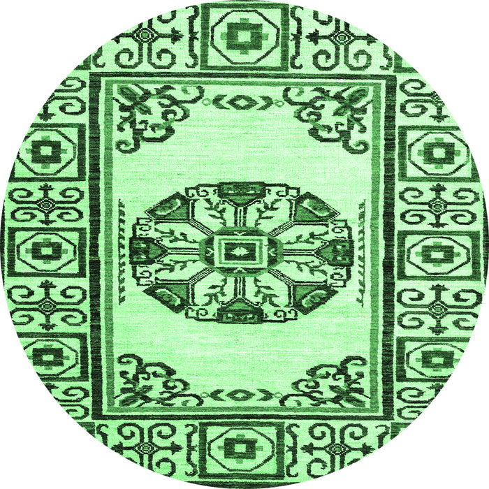 Round Oriental Emerald Green Modern Rug, abs1841emgrn