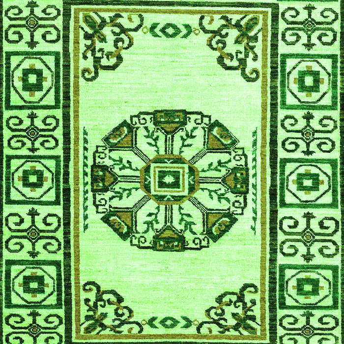 Machine Washable Oriental Green Modern Area Rugs, wshabs1841grn