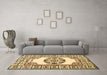 Machine Washable Oriental Brown Modern Rug in a Living Room,, wshabs1841brn