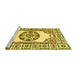 Sideview of Machine Washable Oriental Yellow Modern Rug, wshabs1841yw