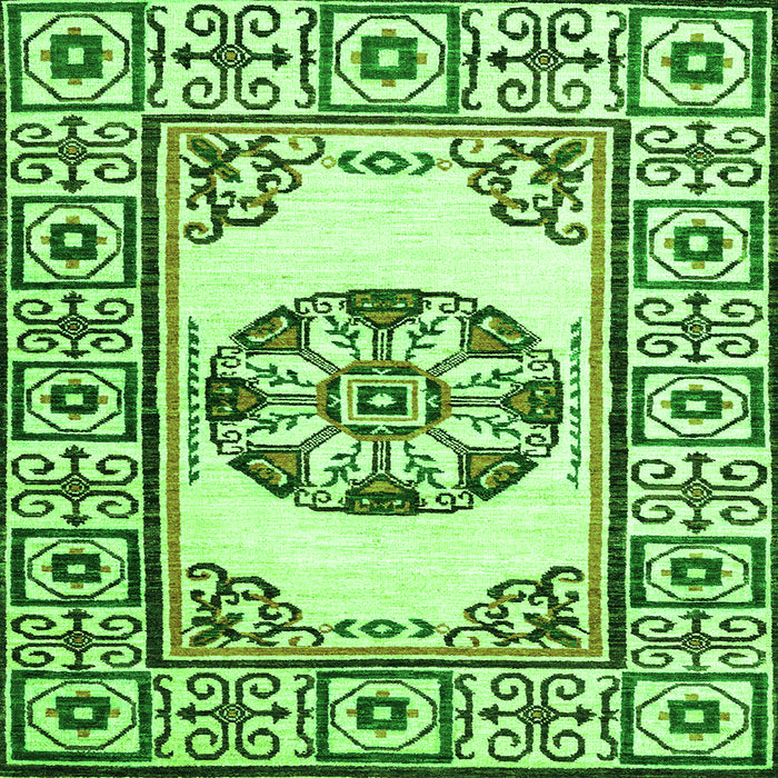 Square Oriental Green Modern Rug, abs1841grn