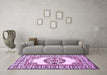 Machine Washable Oriental Purple Modern Area Rugs in a Living Room, wshabs1841pur