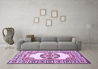 Machine Washable Oriental Purple Modern Rug, wshabs1841pur