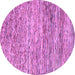 Round Oriental Purple Modern Rug, abs1842pur