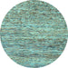 Round Oriental Light Blue Modern Rug, abs1842lblu