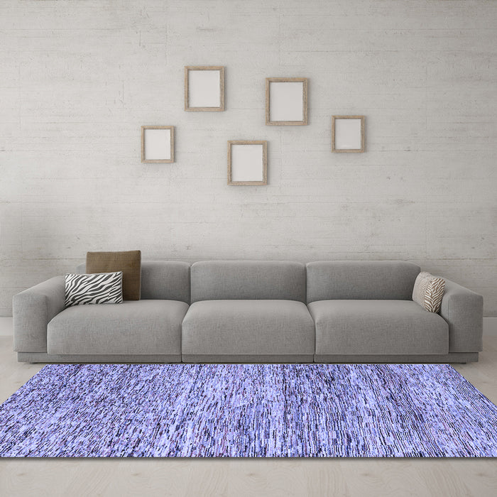 Machine Washable Oriental Blue Modern Rug in a Living Room, wshabs1842blu